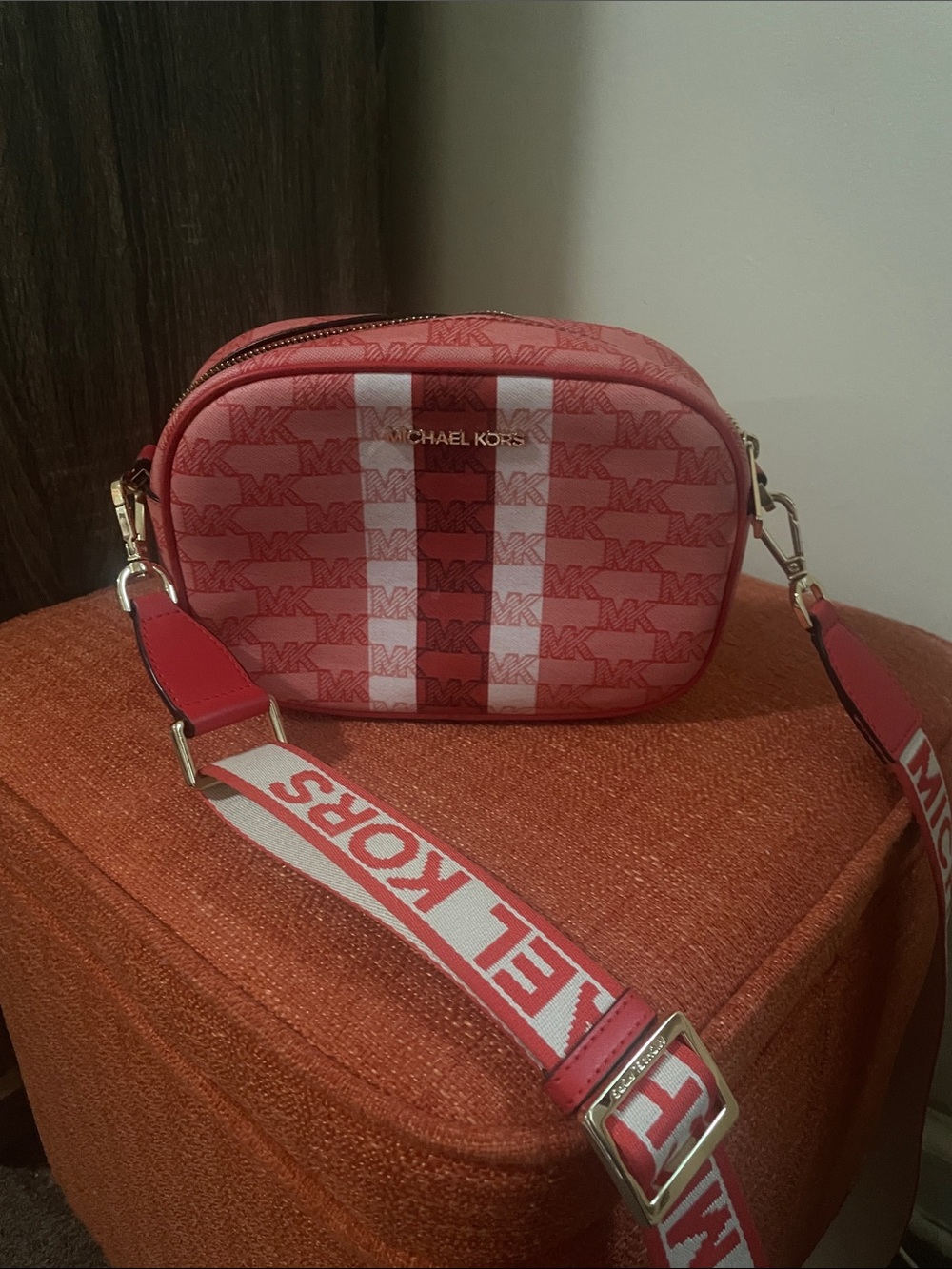 Michael Kors Red Logo Crossbody Bag